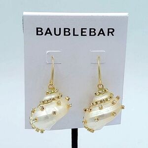 Baublebar Earrings Snail Shell Goldtone Crystal Earrings #538